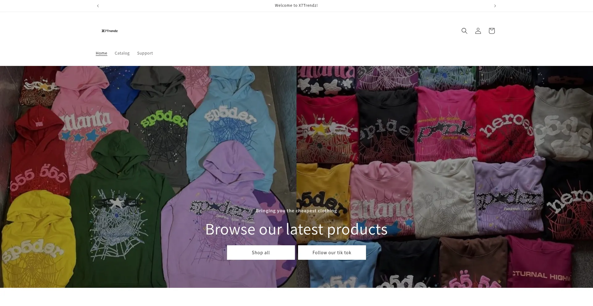 Website screenshot of X7trendz.com