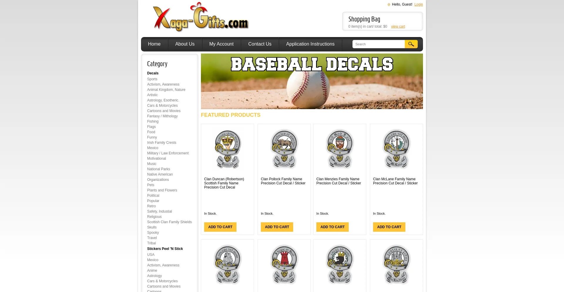 Website screenshot of Xaga-gifts.com