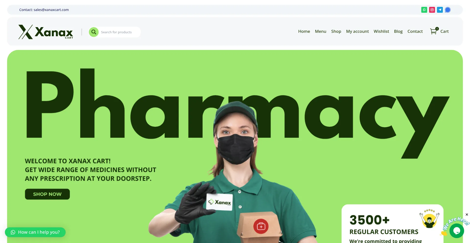 Website screenshot of Xanaxcart.com