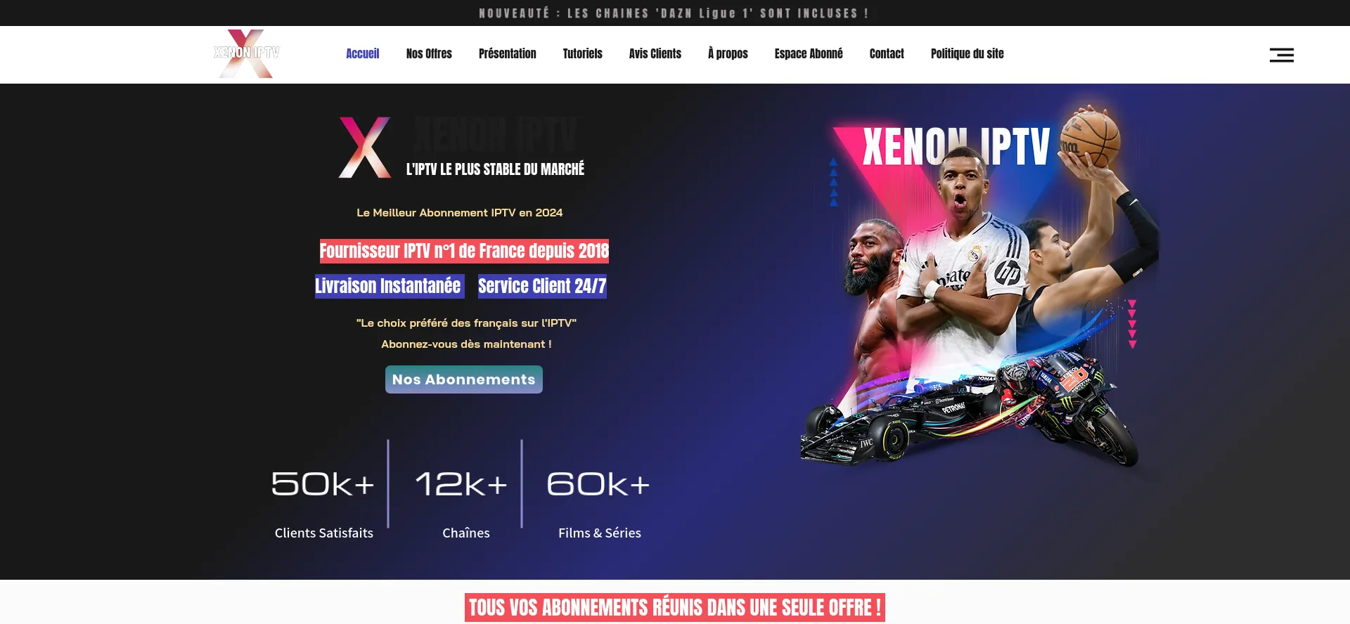 Website screenshot of Xenontv.fr