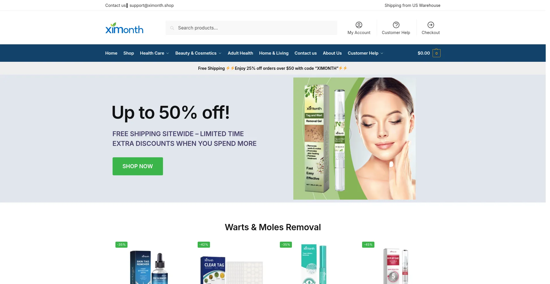 Website screenshot of Ximonth.shop