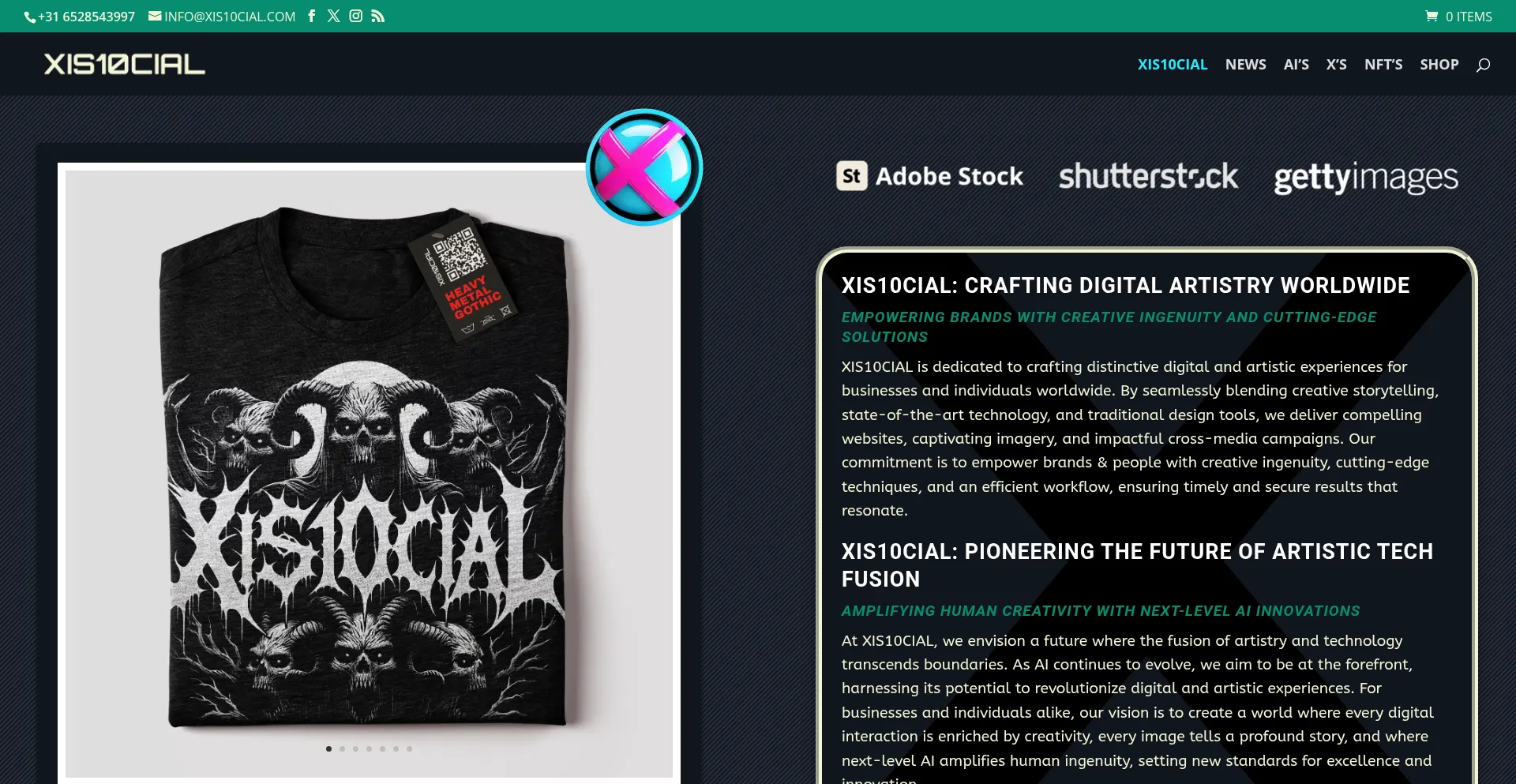 Website screenshot of Xis10cial.com