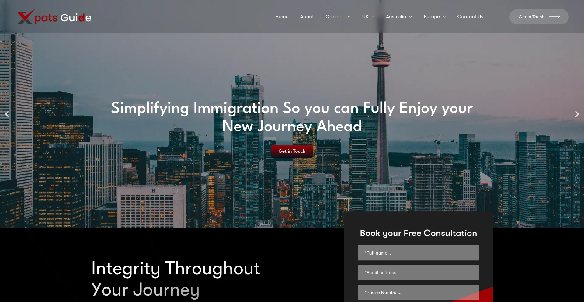 Website screenshot of Xpatsguide.com