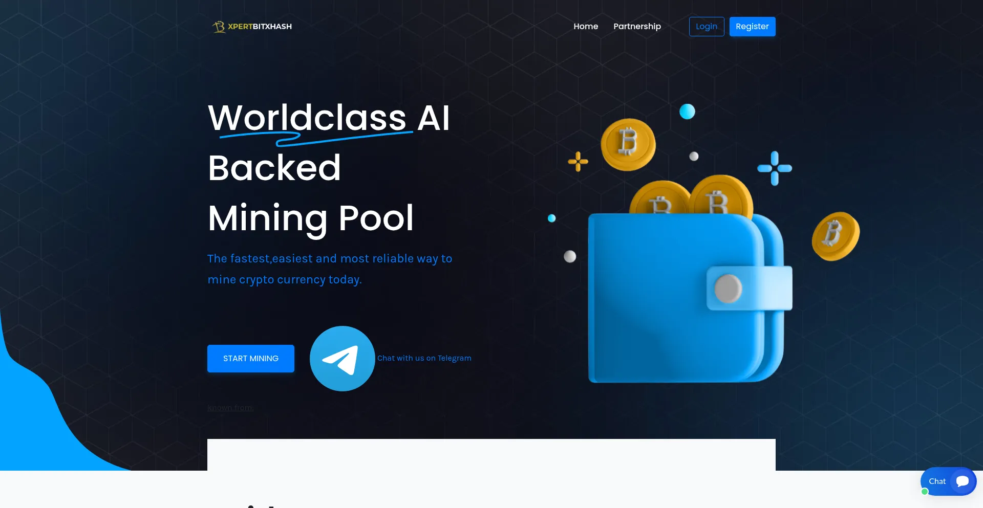 Website screenshot of Xpertbitxhash.com