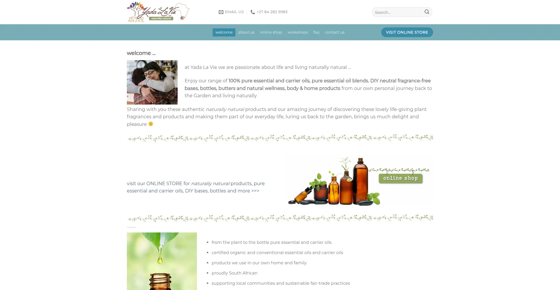 Website screenshot of Yadalavie.co.za
