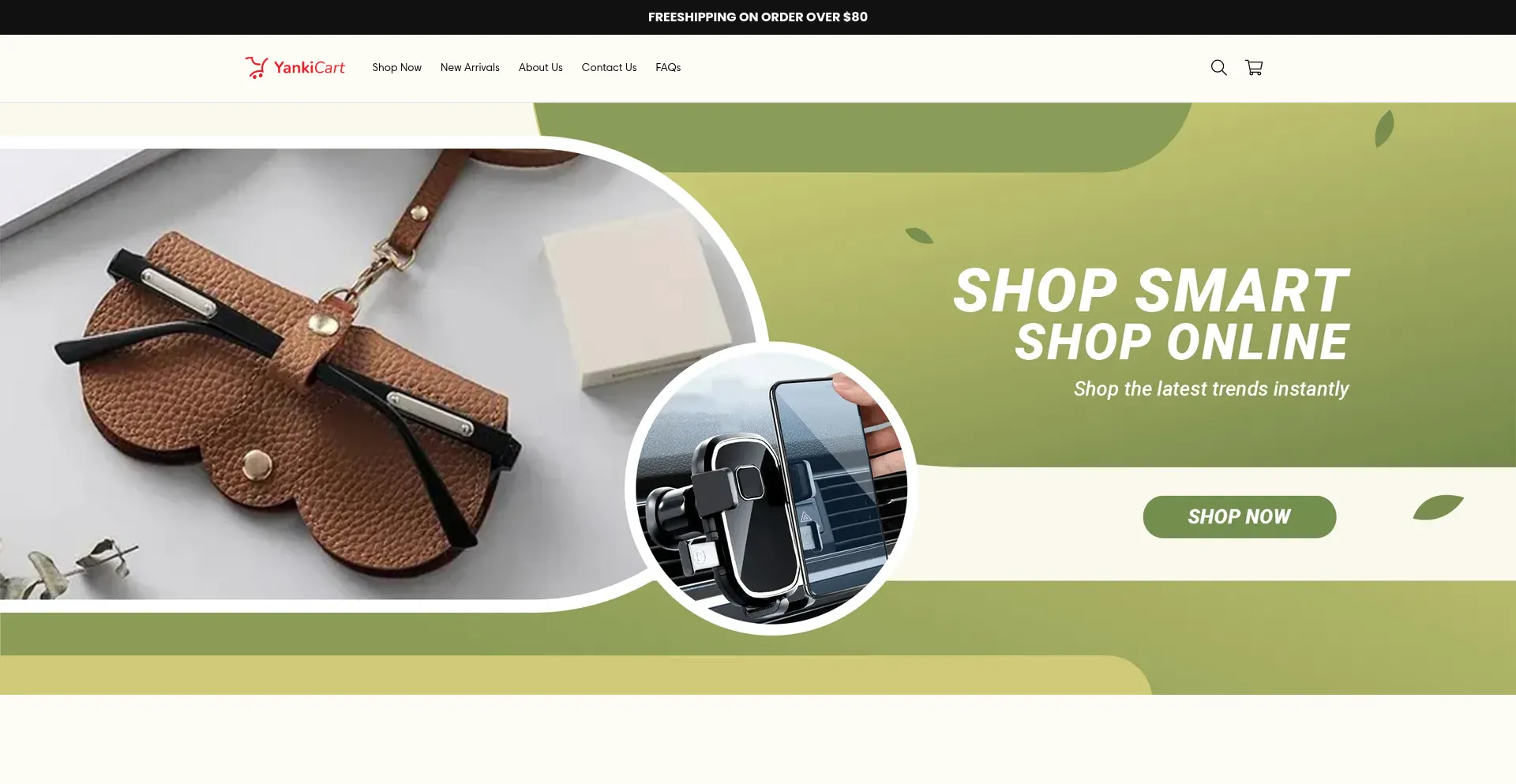 Website screenshot of Yankicart.com