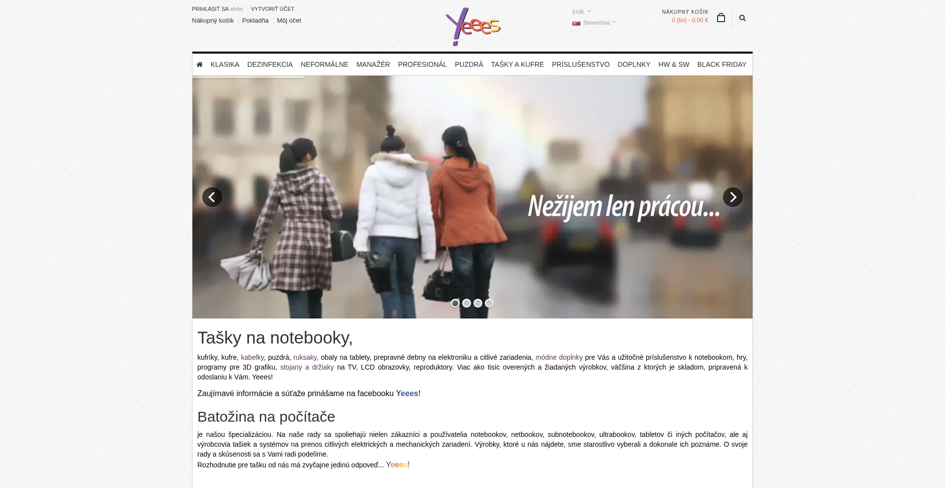 Website screenshot of Yeees.com