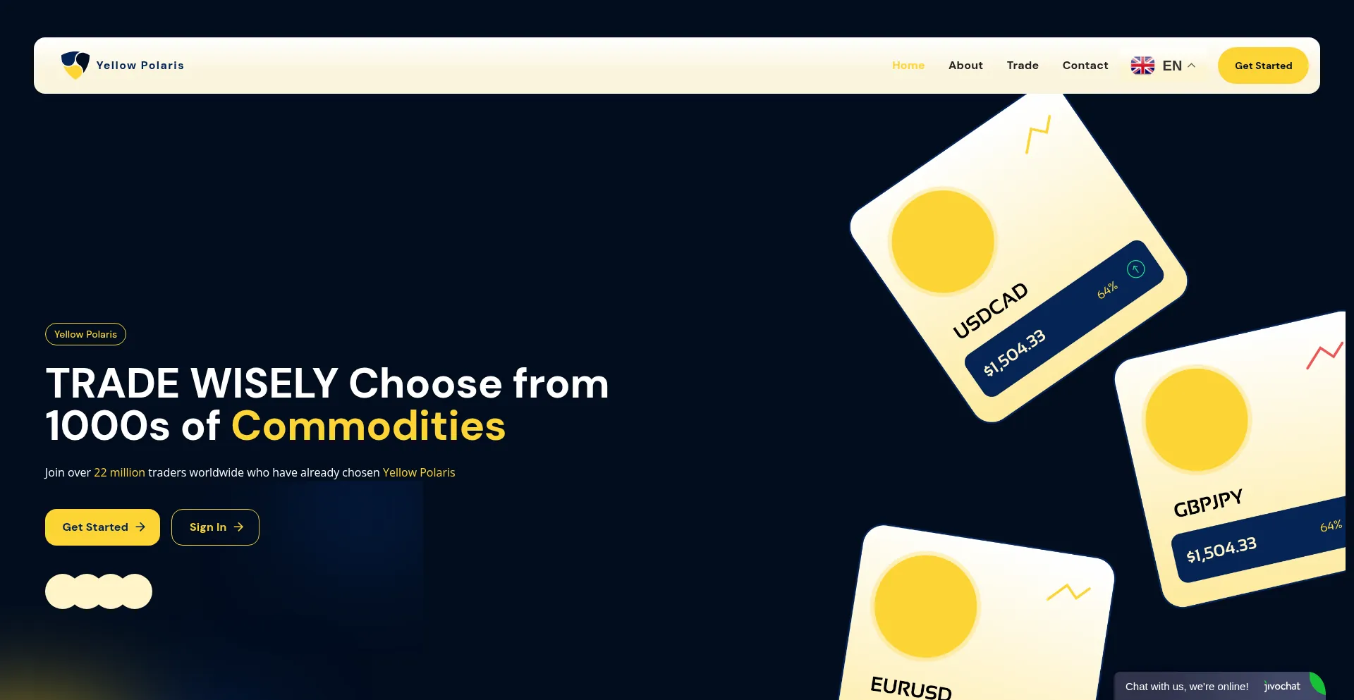 Website screenshot of Yellowpolaris.life