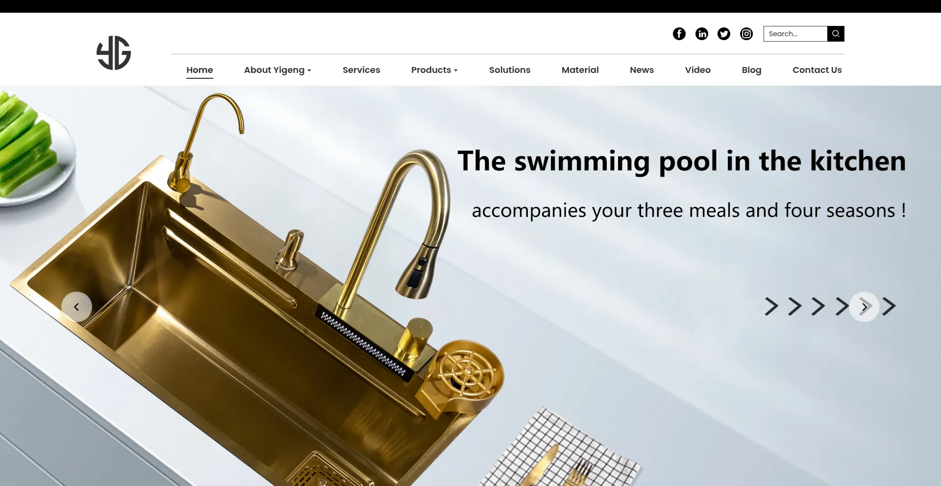 Website screenshot of Yigeng-sinks.com