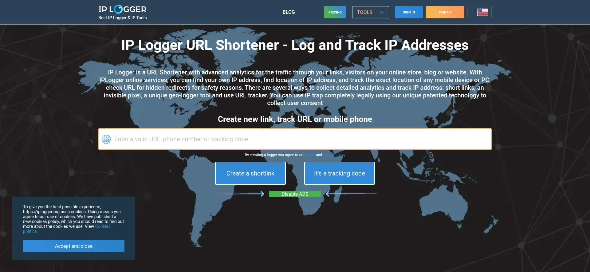 Website screenshot of Yip.su