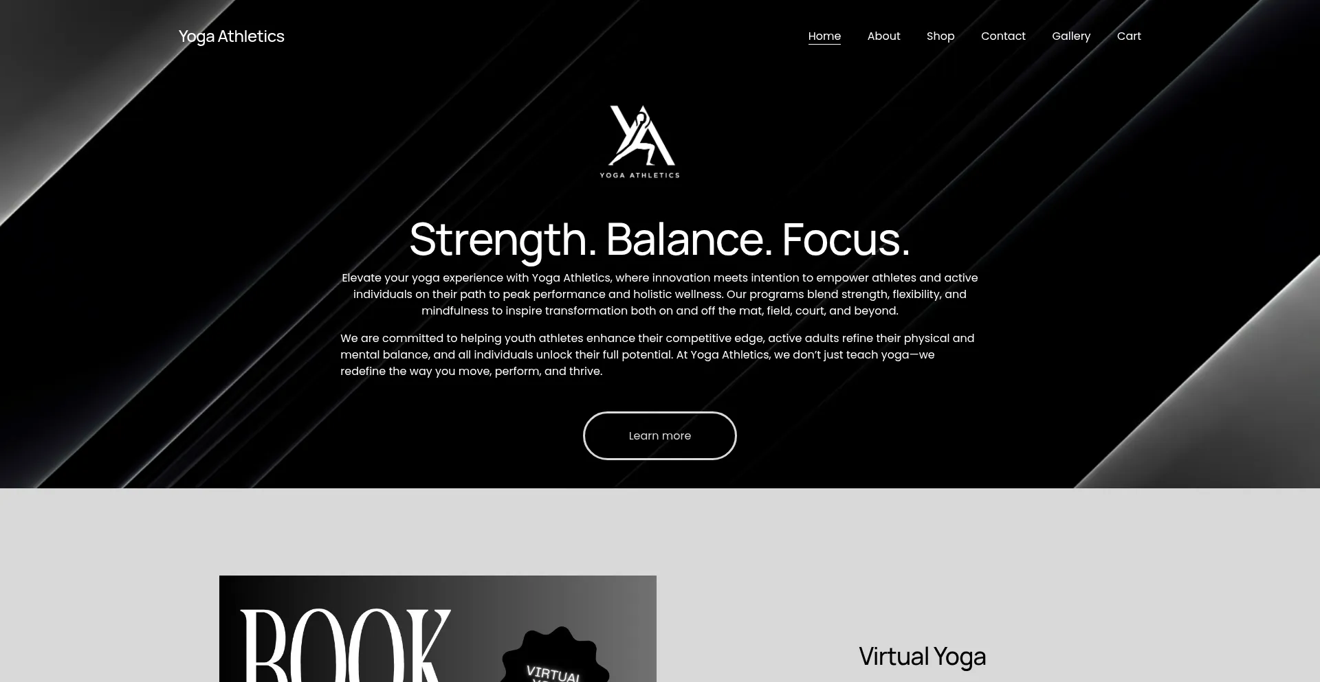 Website screenshot of Yogaathleticspa.com