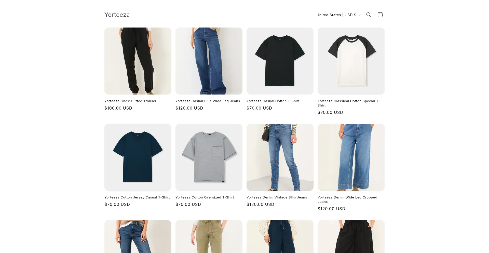Website screenshot of Yorteeza.com