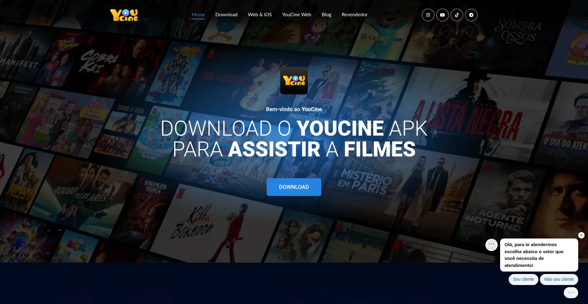Website screenshot of Youcine.tv