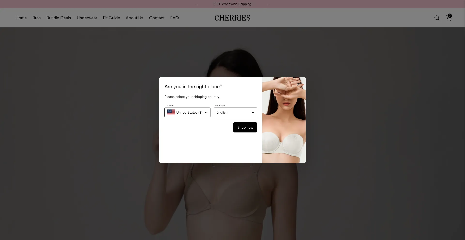 Website screenshot of Yourcherries.com