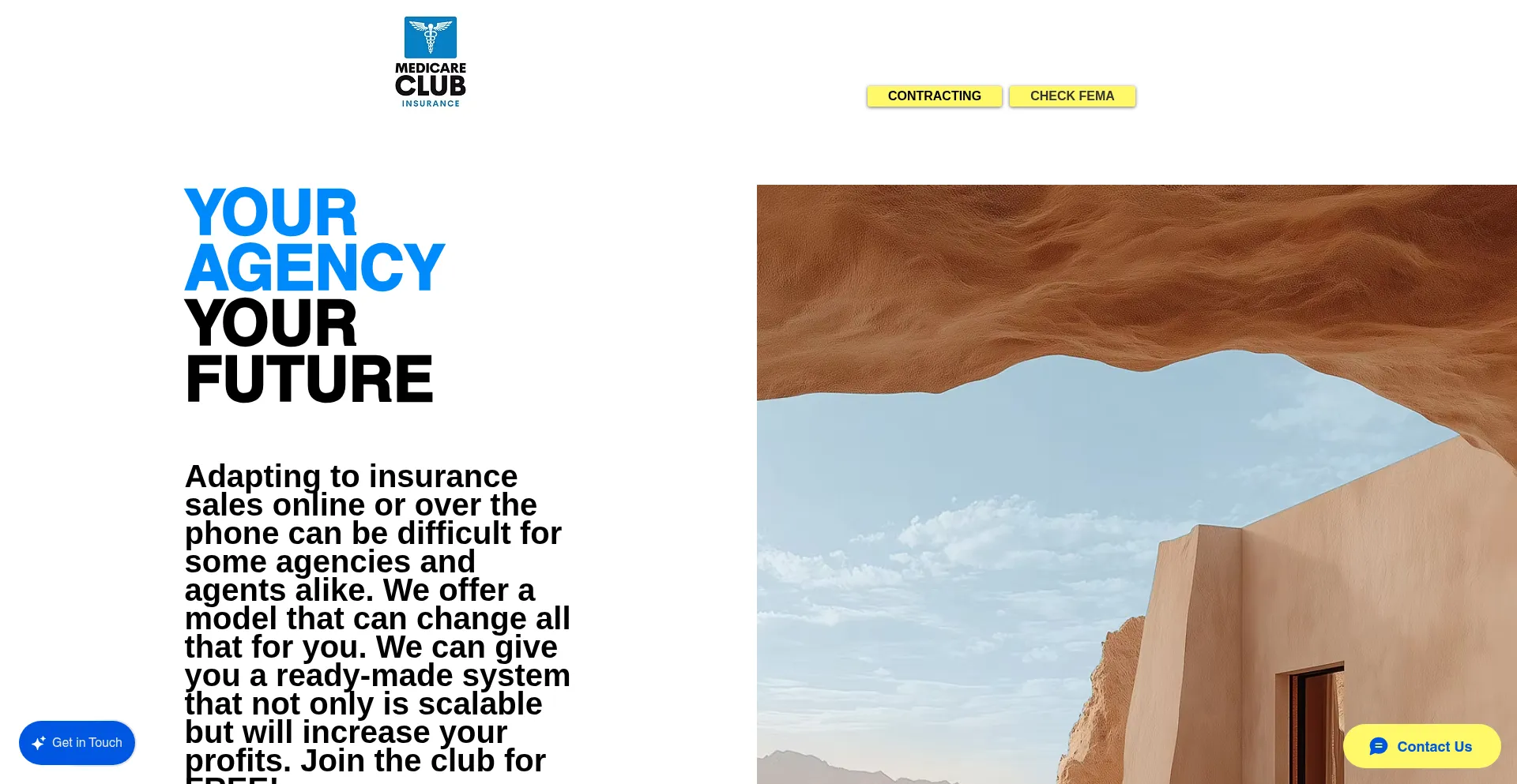 Website screenshot of Yourmedicareclub.com