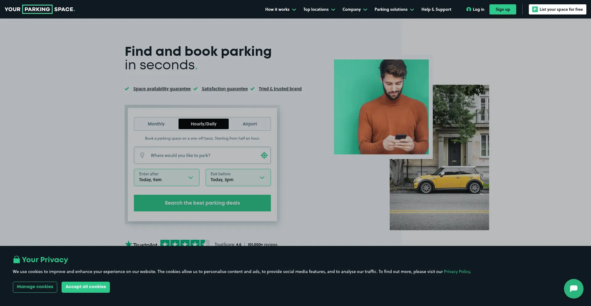 Yourparkingspace.co.uk Screenshot
