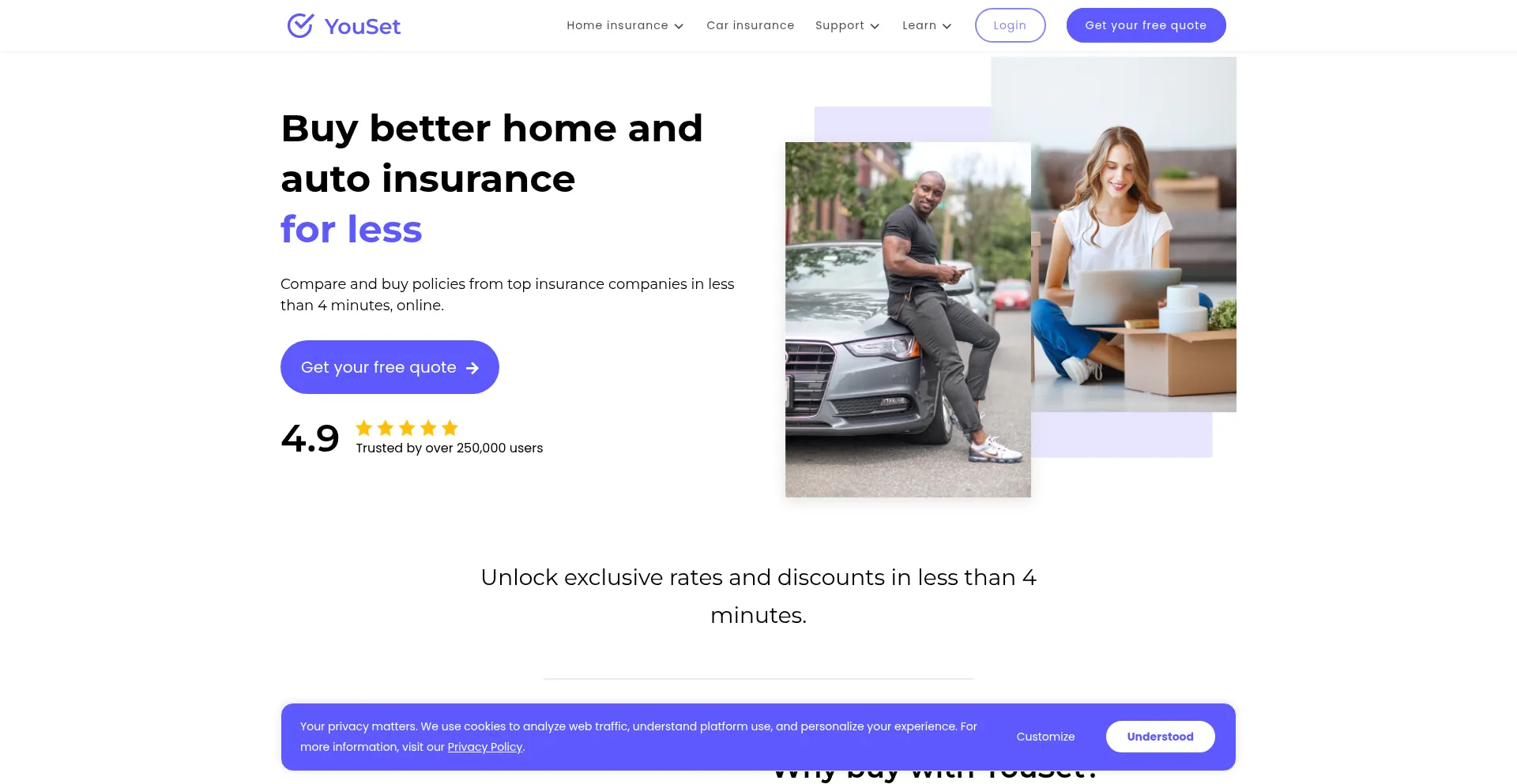 Website screenshot of Youset.ca