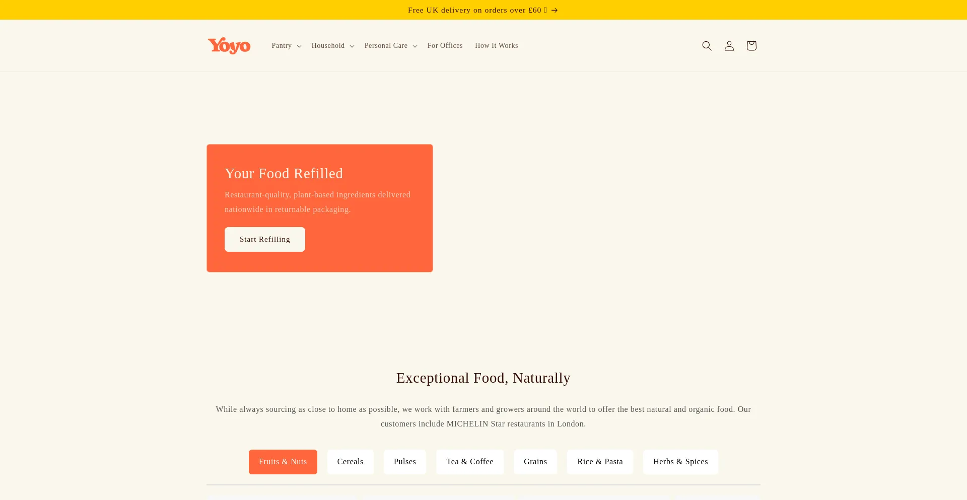 Website screenshot of Yoyogrocery.co