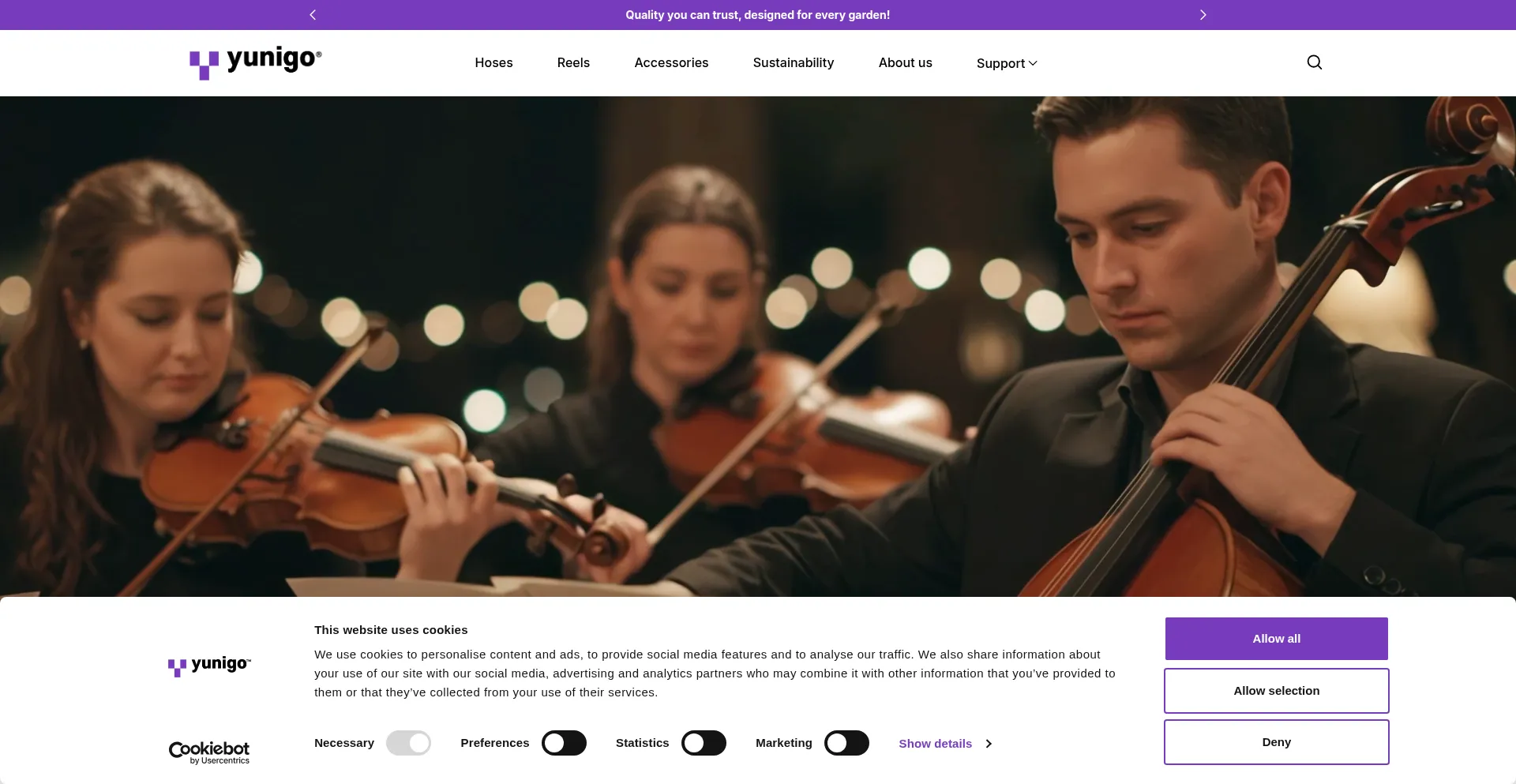 Website screenshot of Yunigo.us