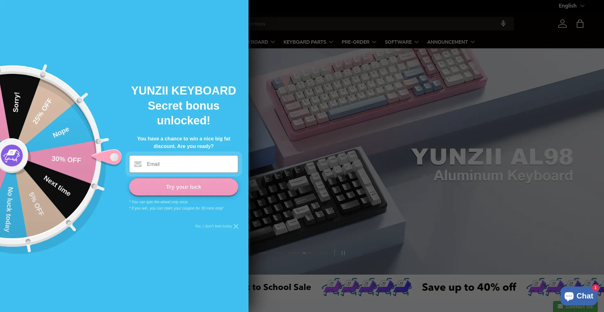 Website screenshot of Yunzii.com