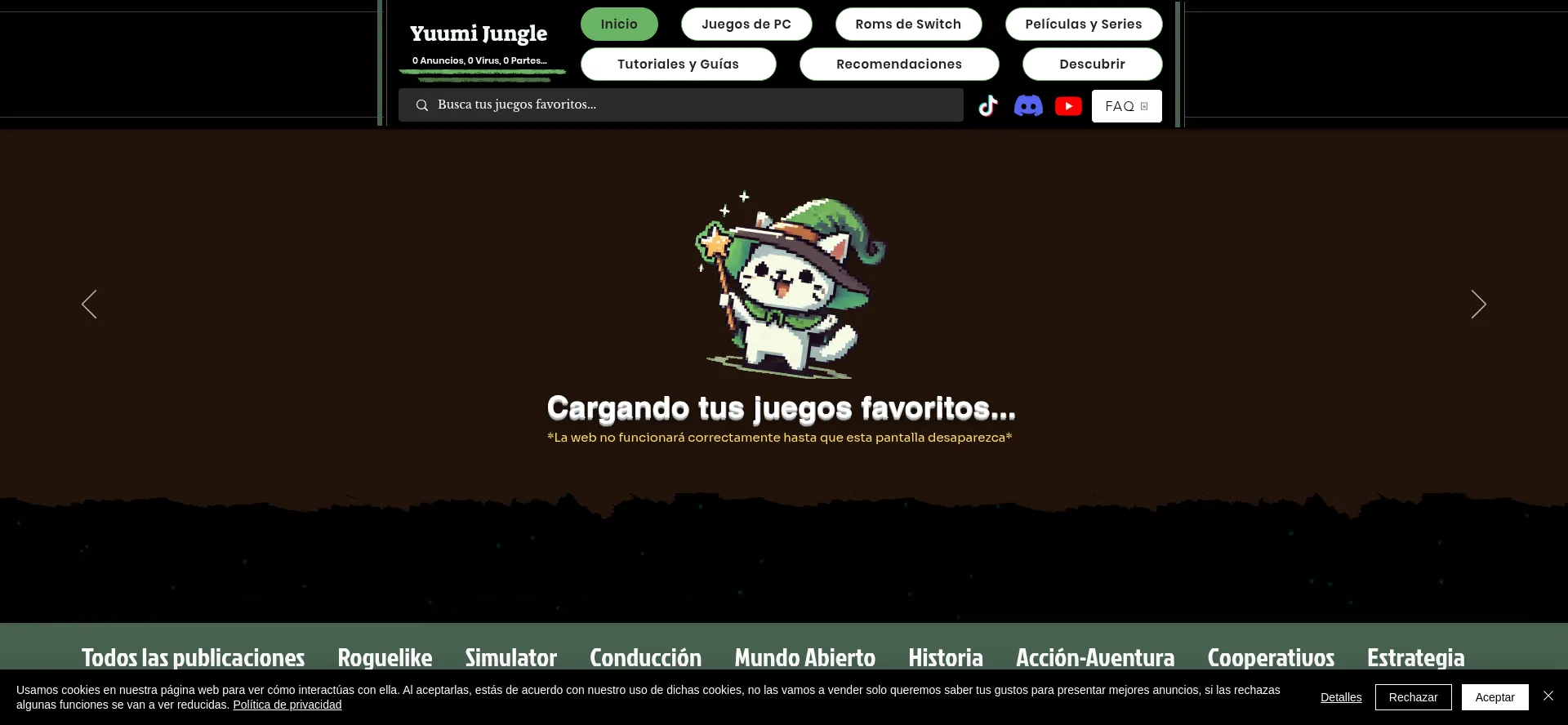 Website screenshot of Yuumijungle.com