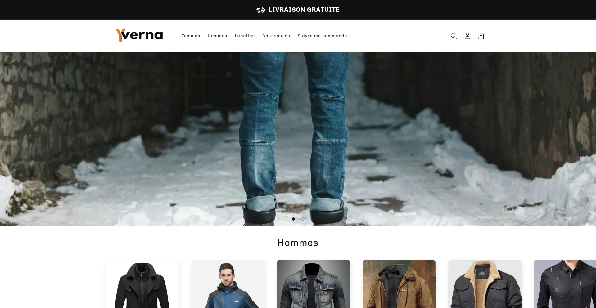 Website screenshot of Yverna.com