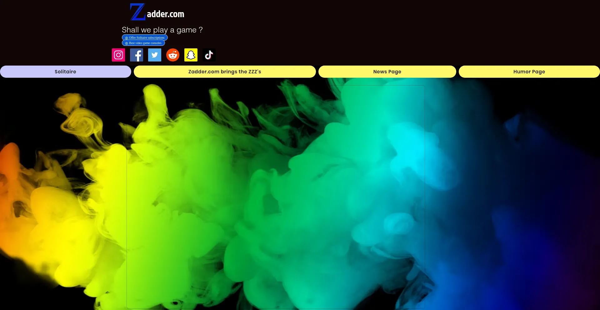 Website screenshot of Zadder.com