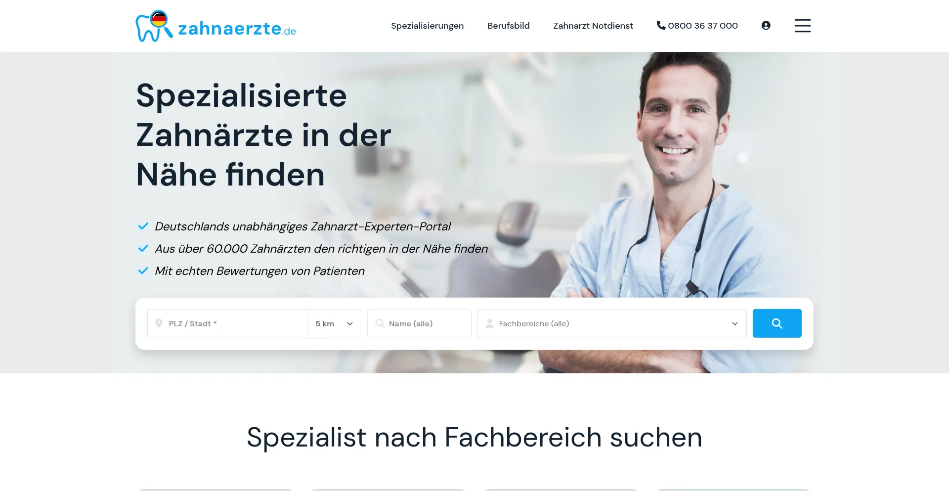 Zahnaerzte.de Screenshot