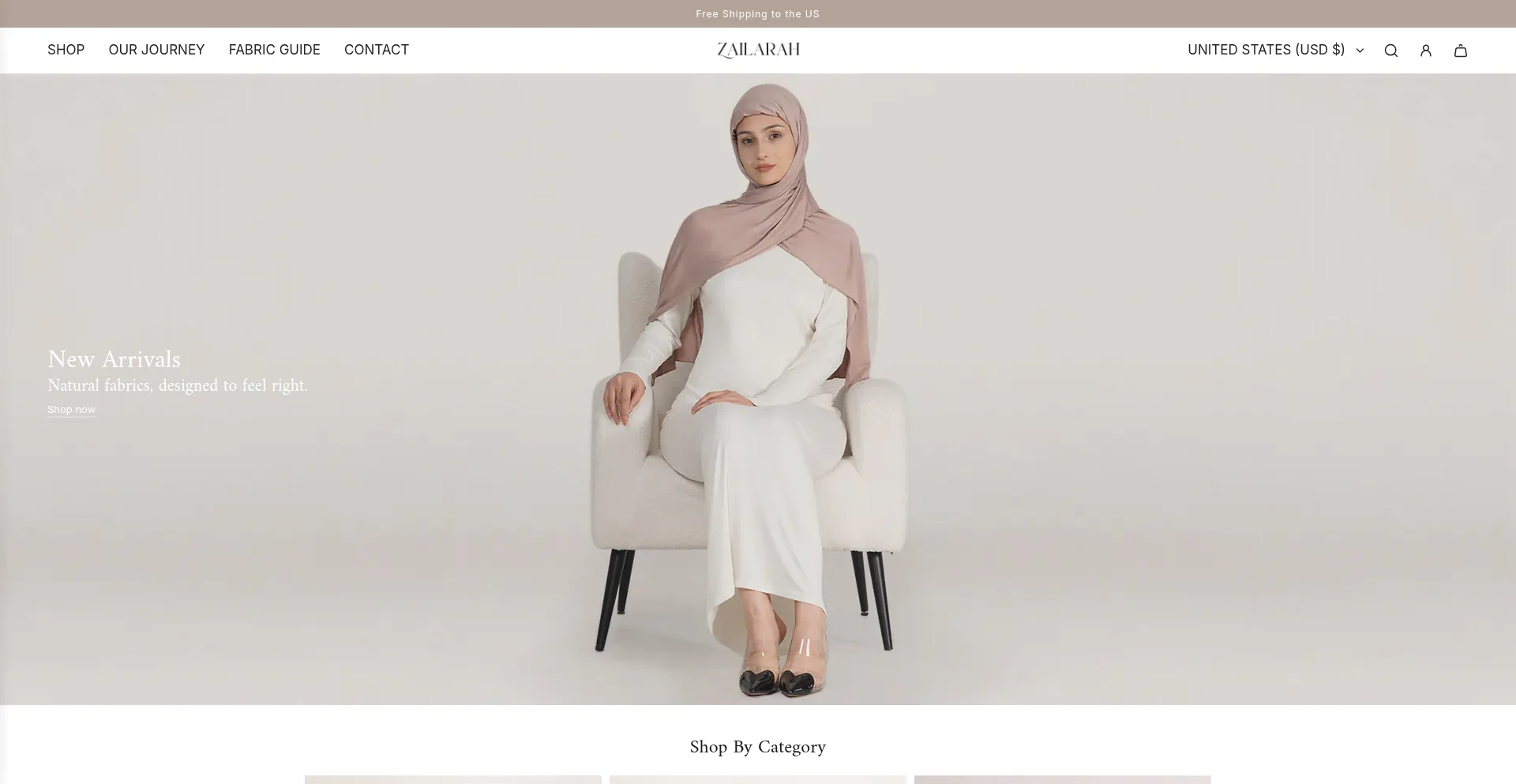 Website screenshot of Zailarah.com