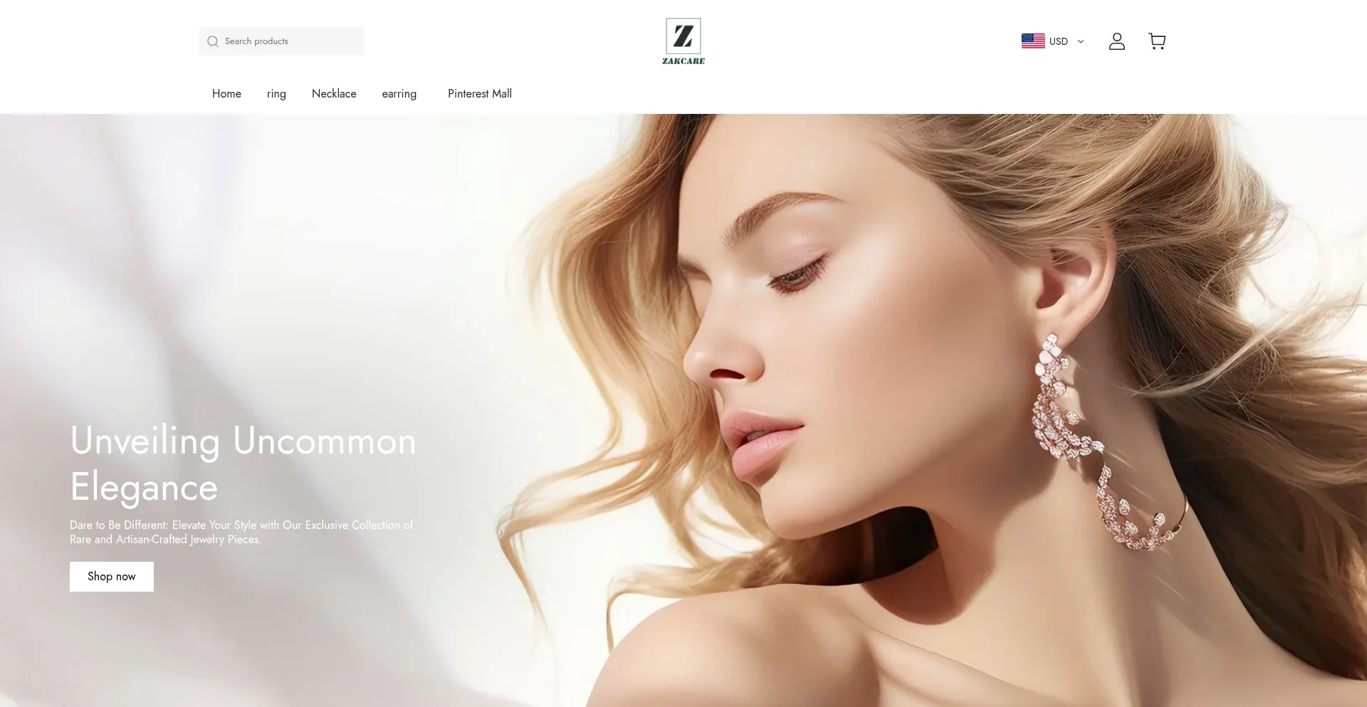 Website screenshot of Zakcare.com