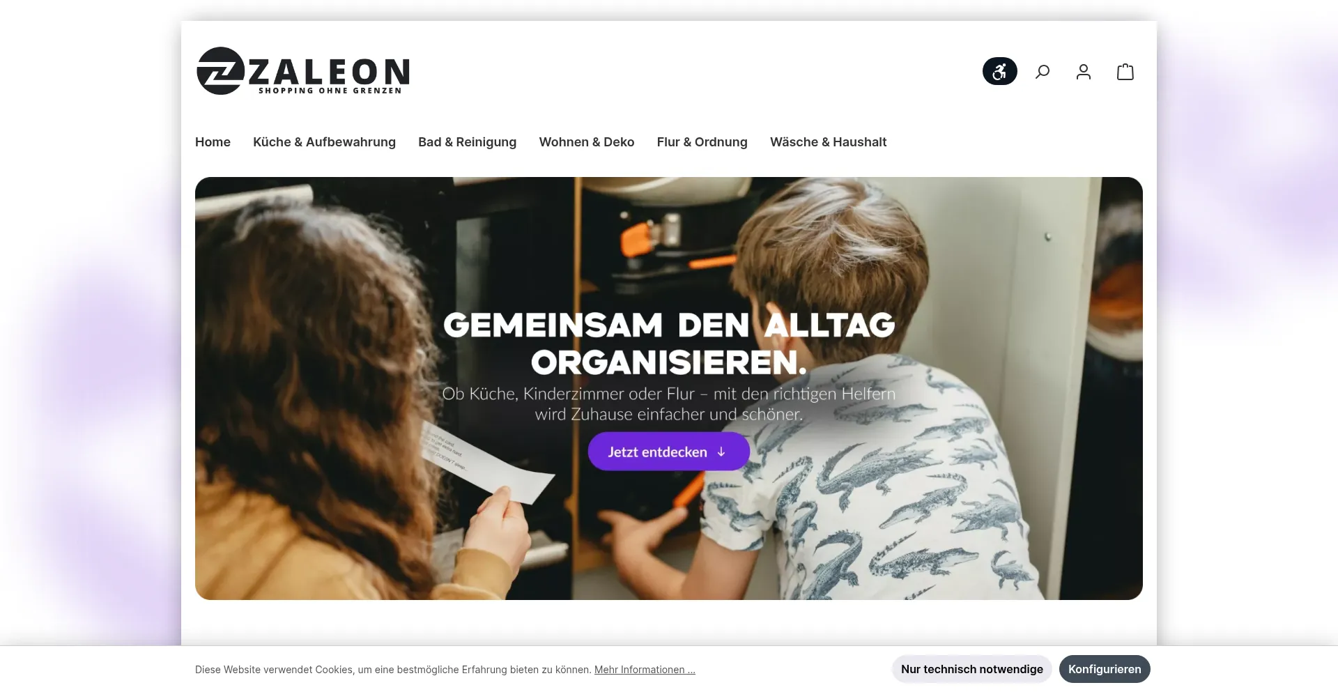 Website screenshot of Zaleon.de