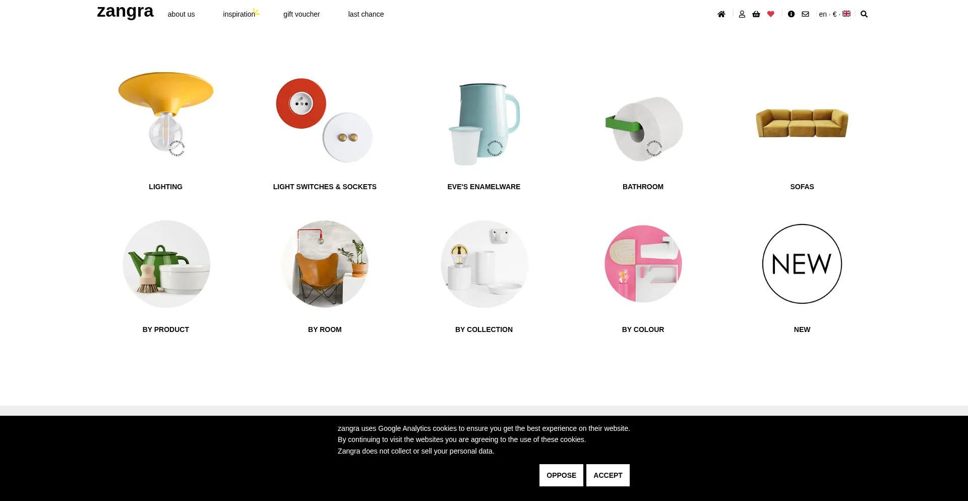 Website screenshot of Zangra.com