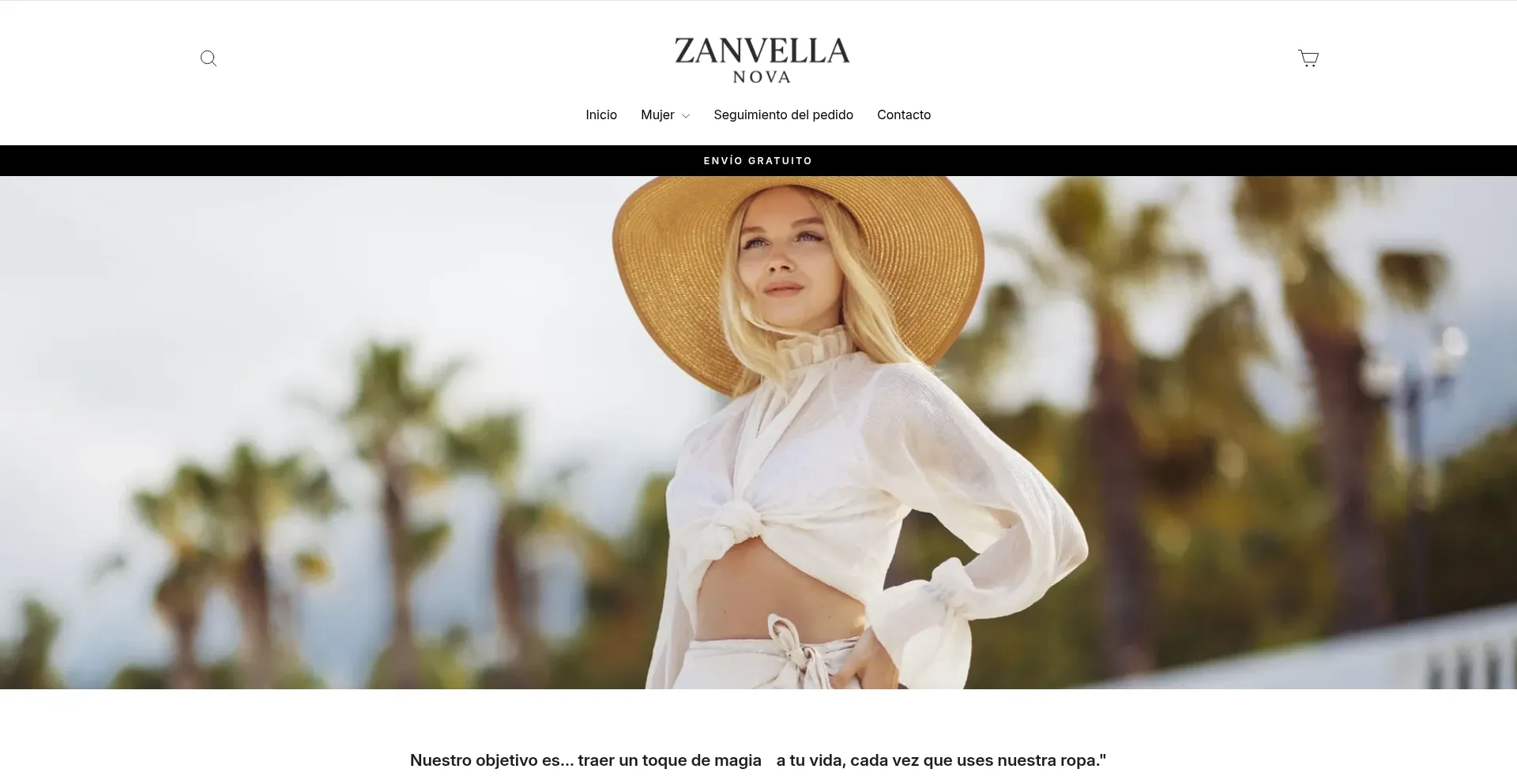 Website screenshot of Zanvella.com