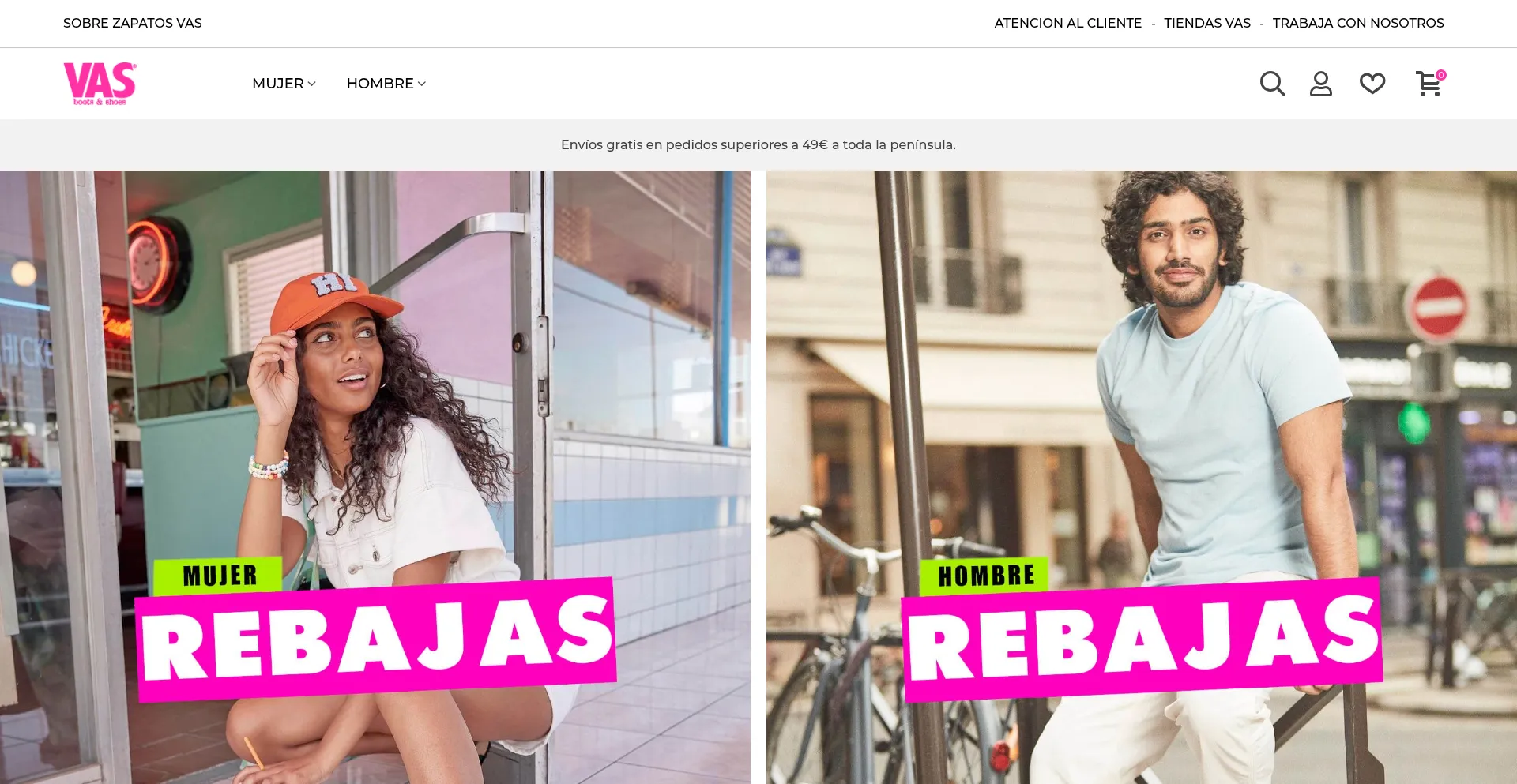 Website screenshot of Zapatosvas.com