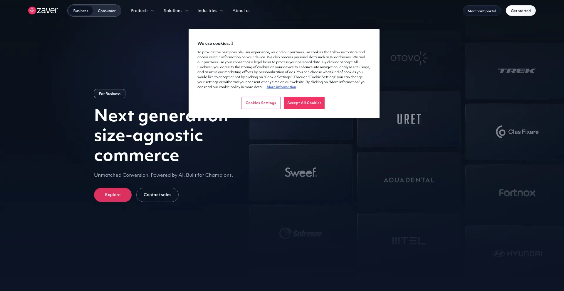 Website screenshot of Zaver.com