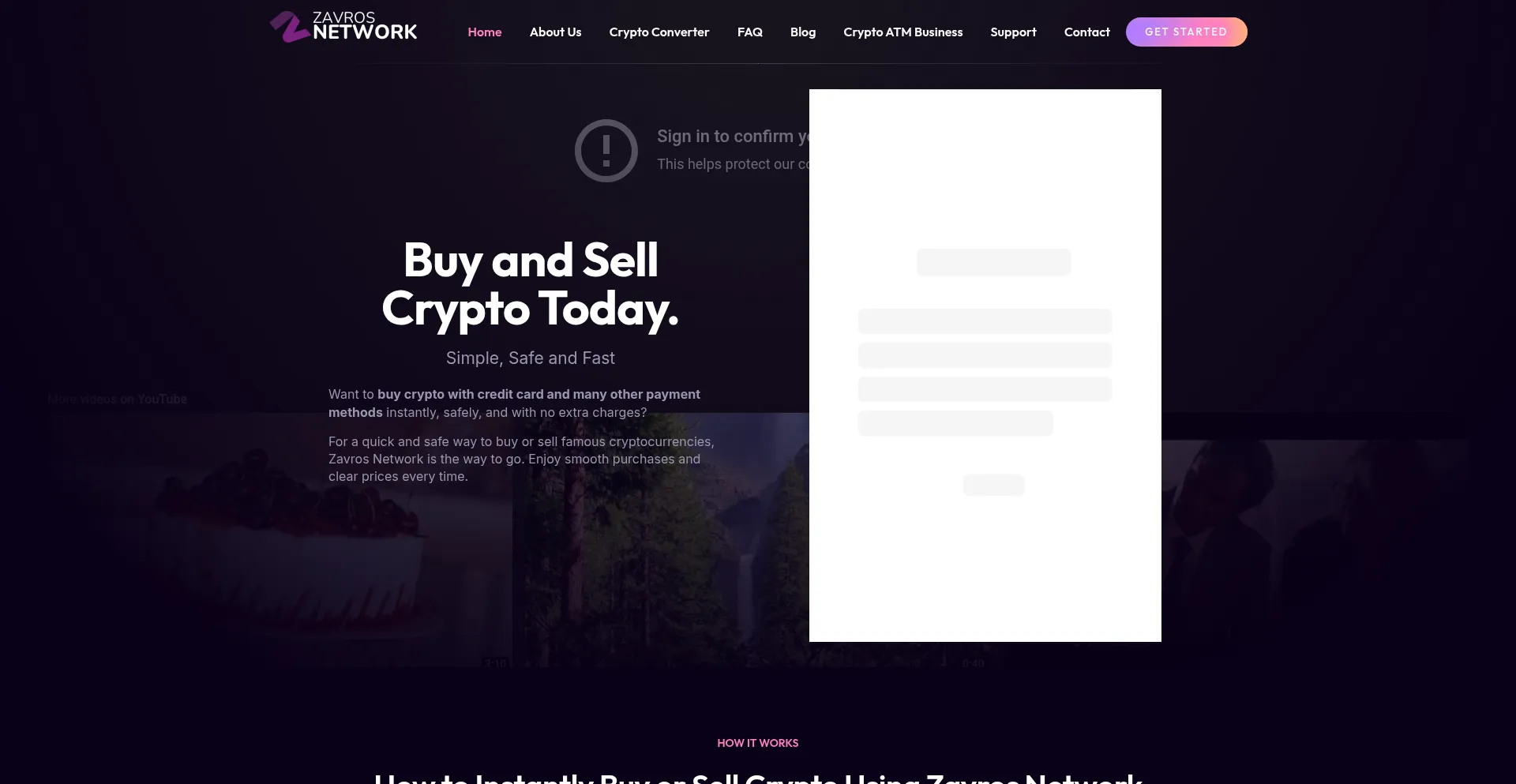 Website screenshot of Zavros.network
