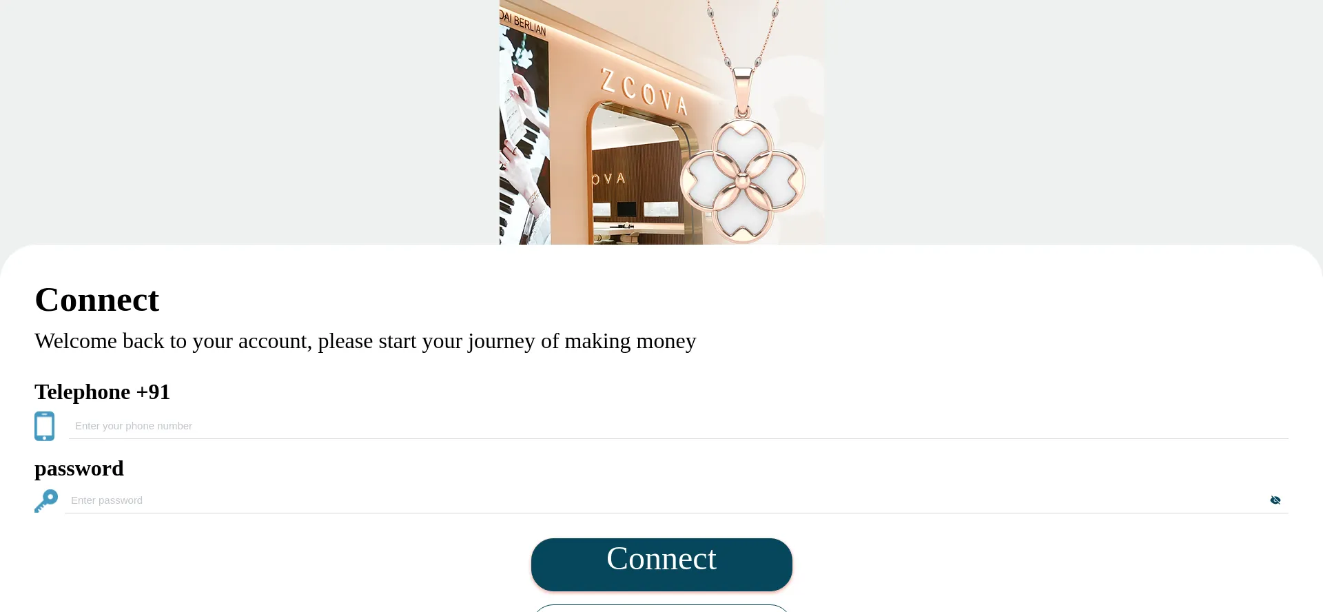 Website screenshot of Zcova.vip