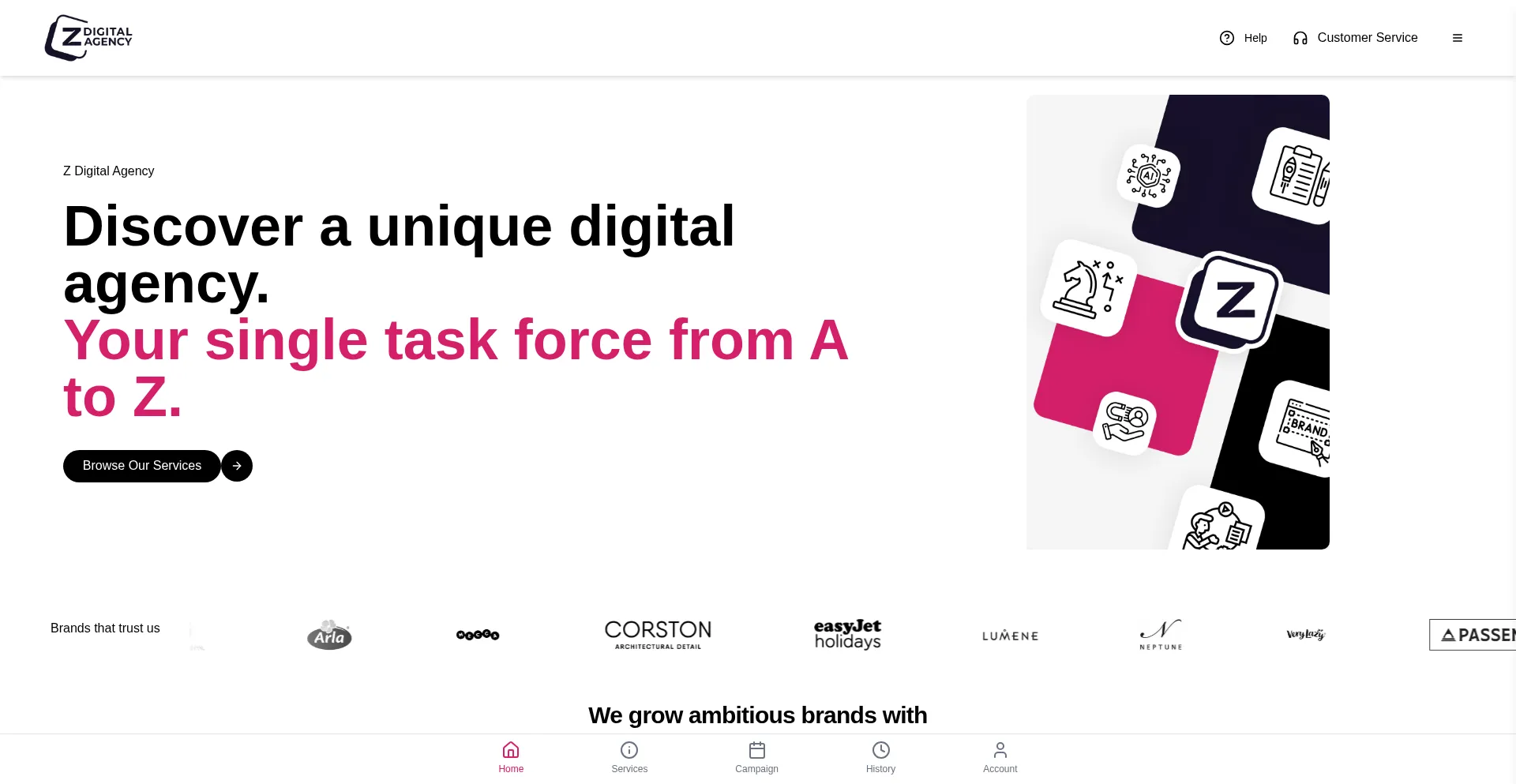 Website screenshot of Zdigitalagency.site
