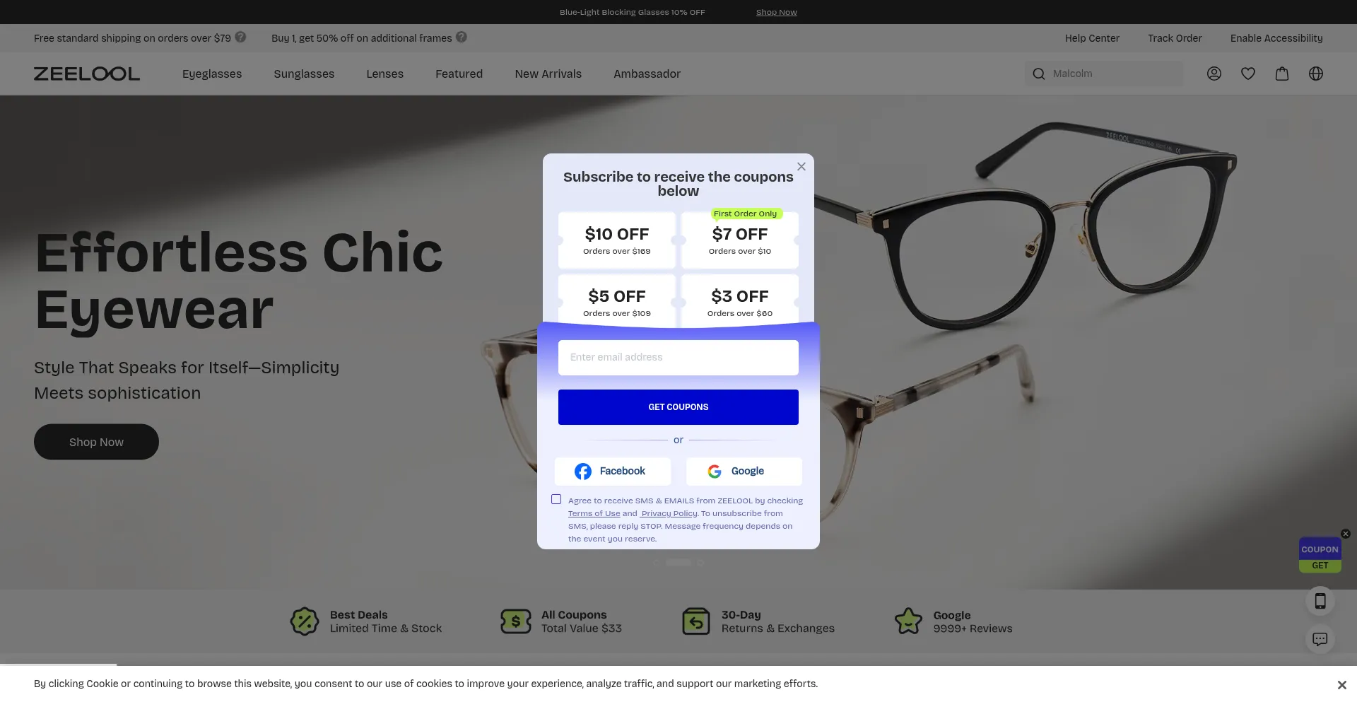 Zeelool.com Screenshot