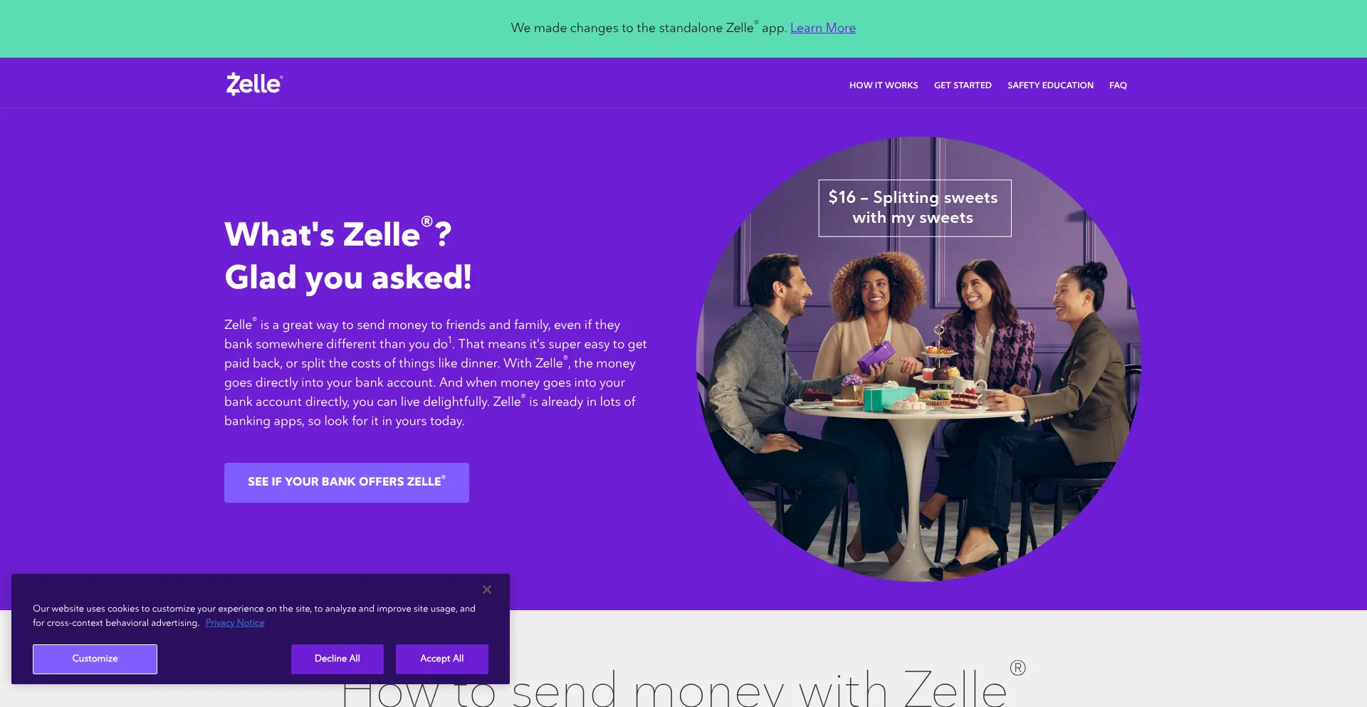 Website screenshot of Zellepay.com