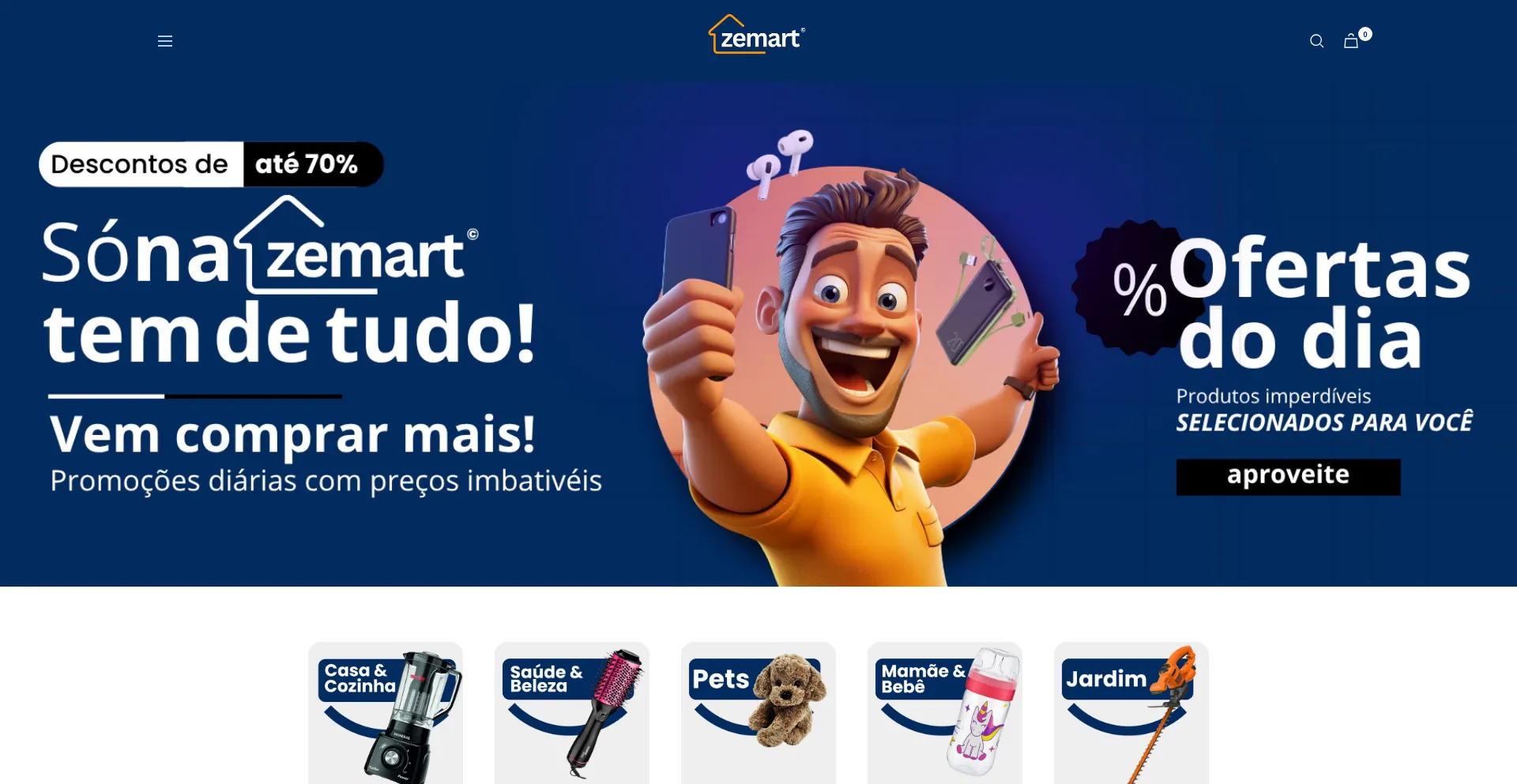 Website screenshot of Zemart.com.br