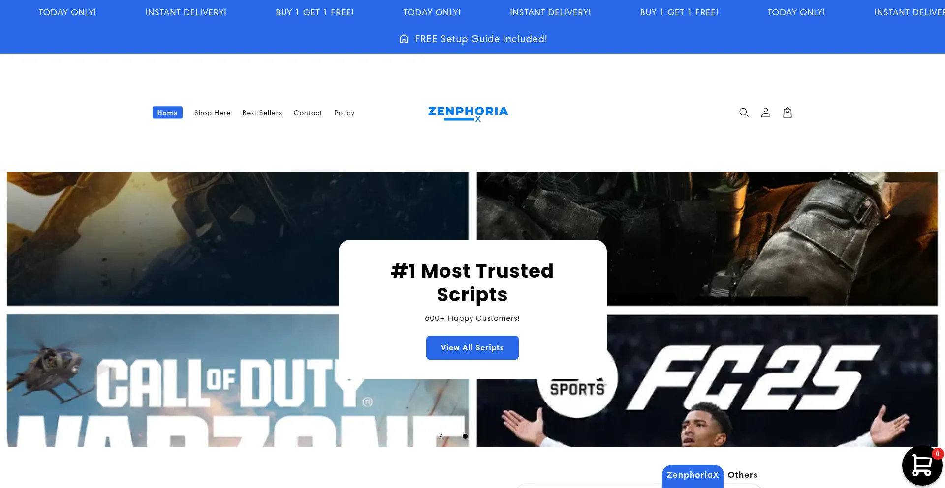 Website screenshot of Zenphoriax.com