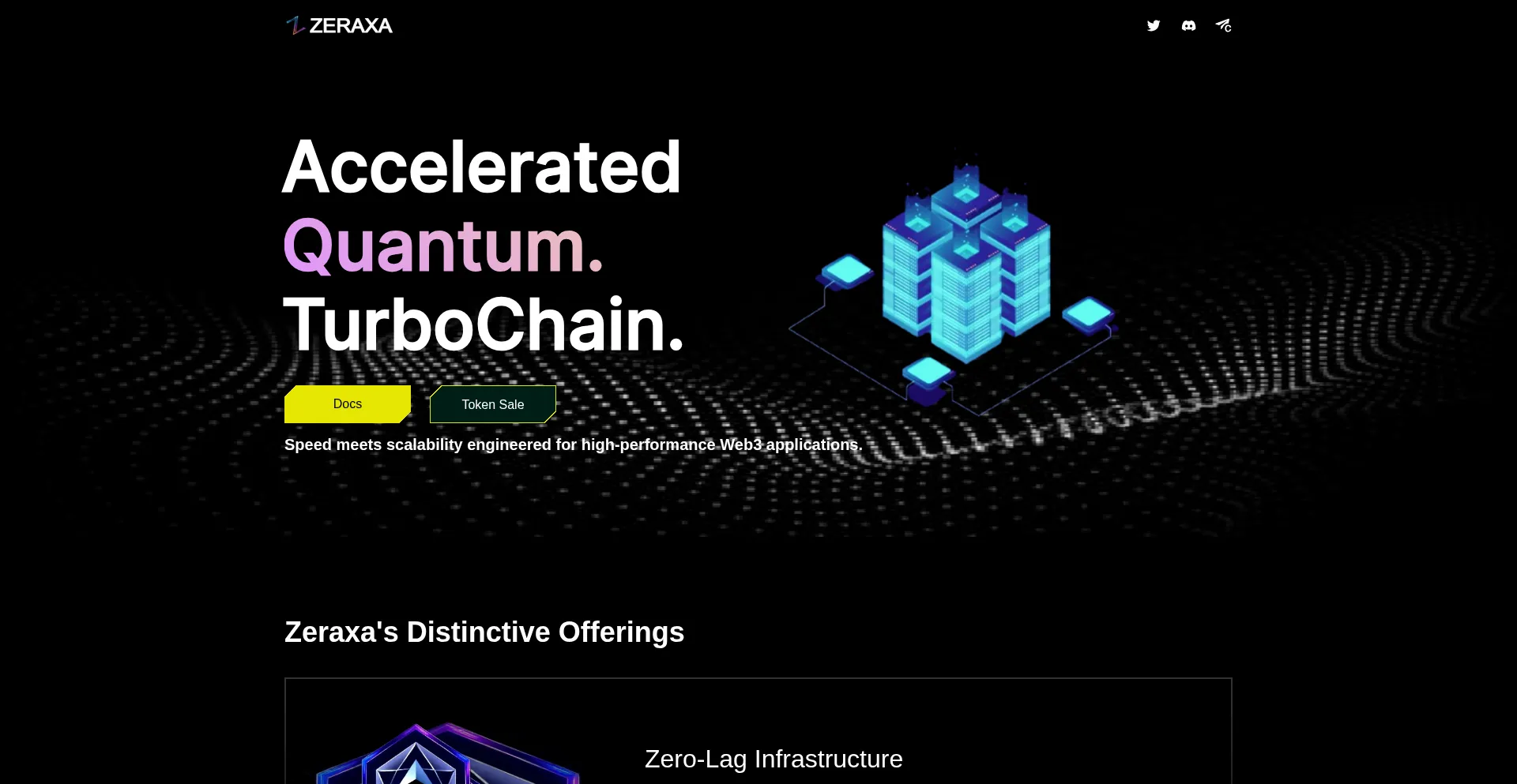 Website screenshot of Zeraxachain.com