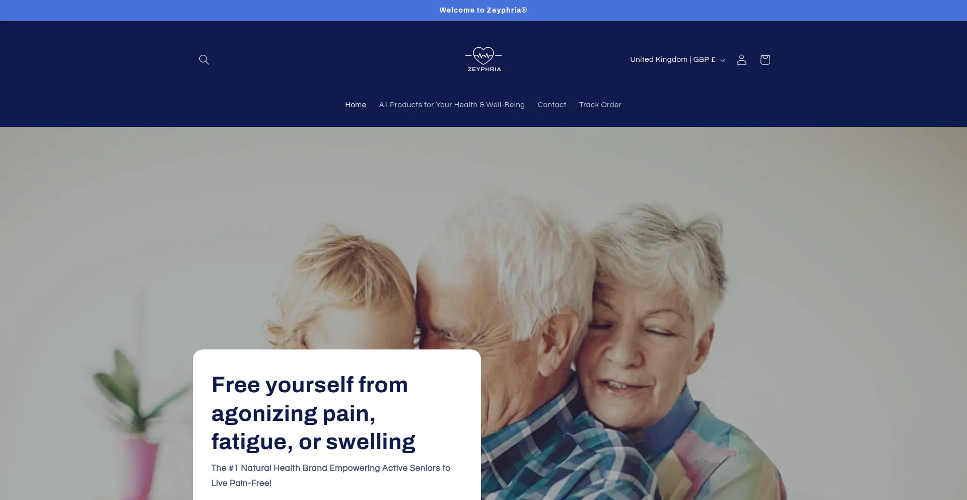 Website screenshot of Zeyphria.com