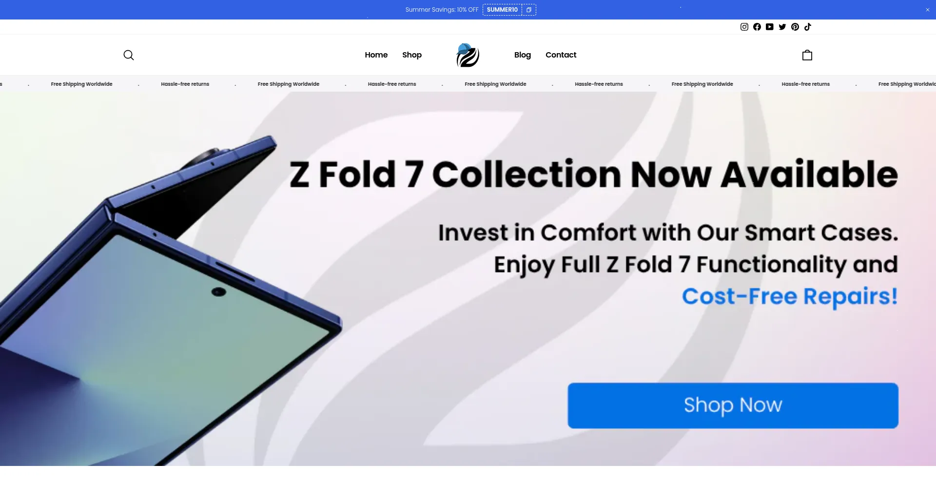 Website screenshot of Zfoldcase.com