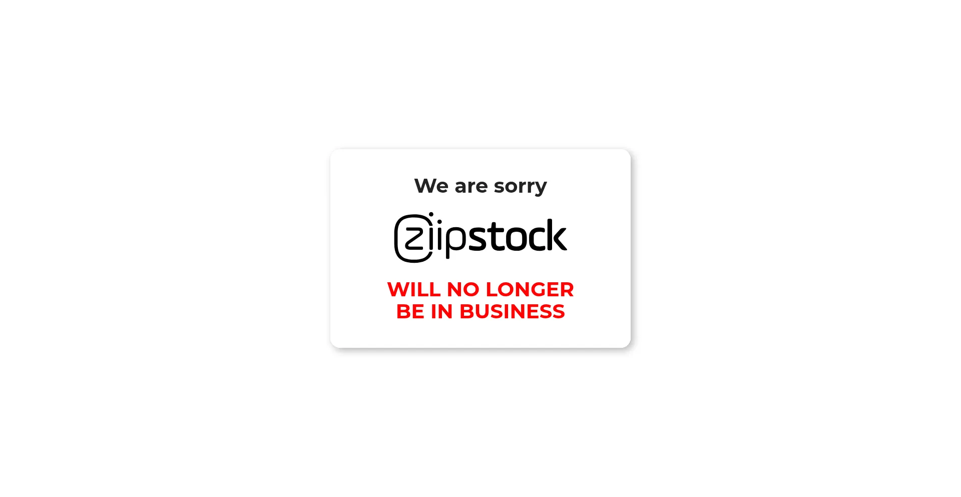 Website screenshot of Ziipstock.com