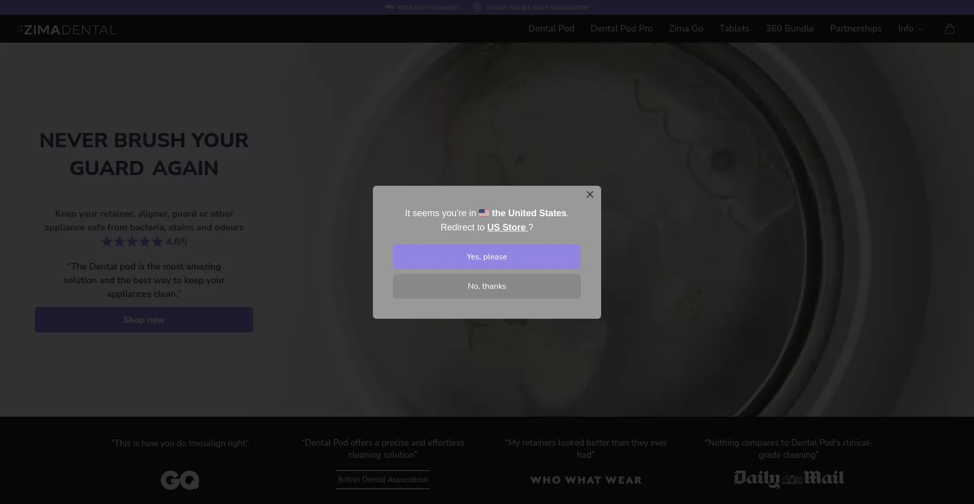 Website screenshot of Zimadental.ca