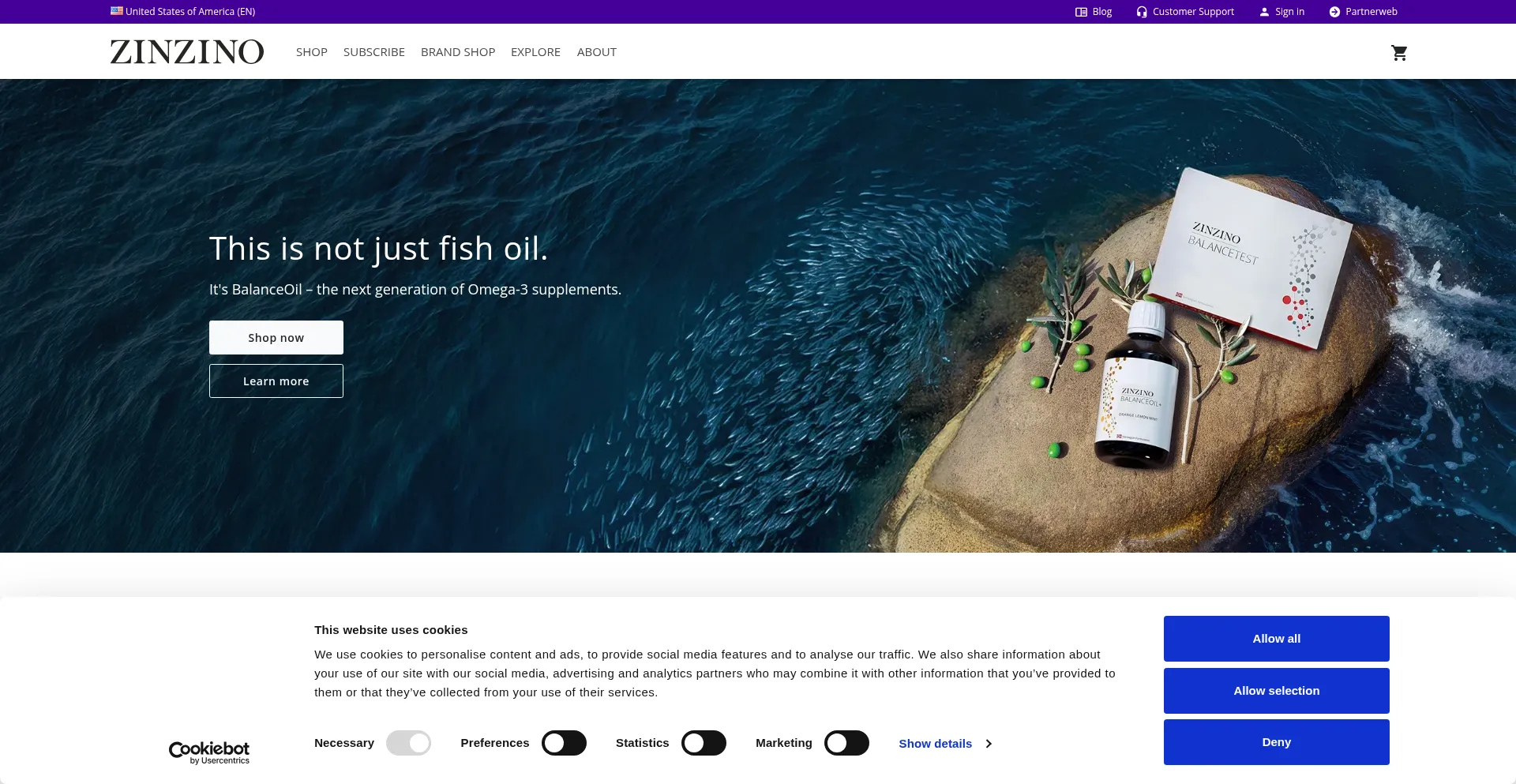 Zinzino.com Screenshot