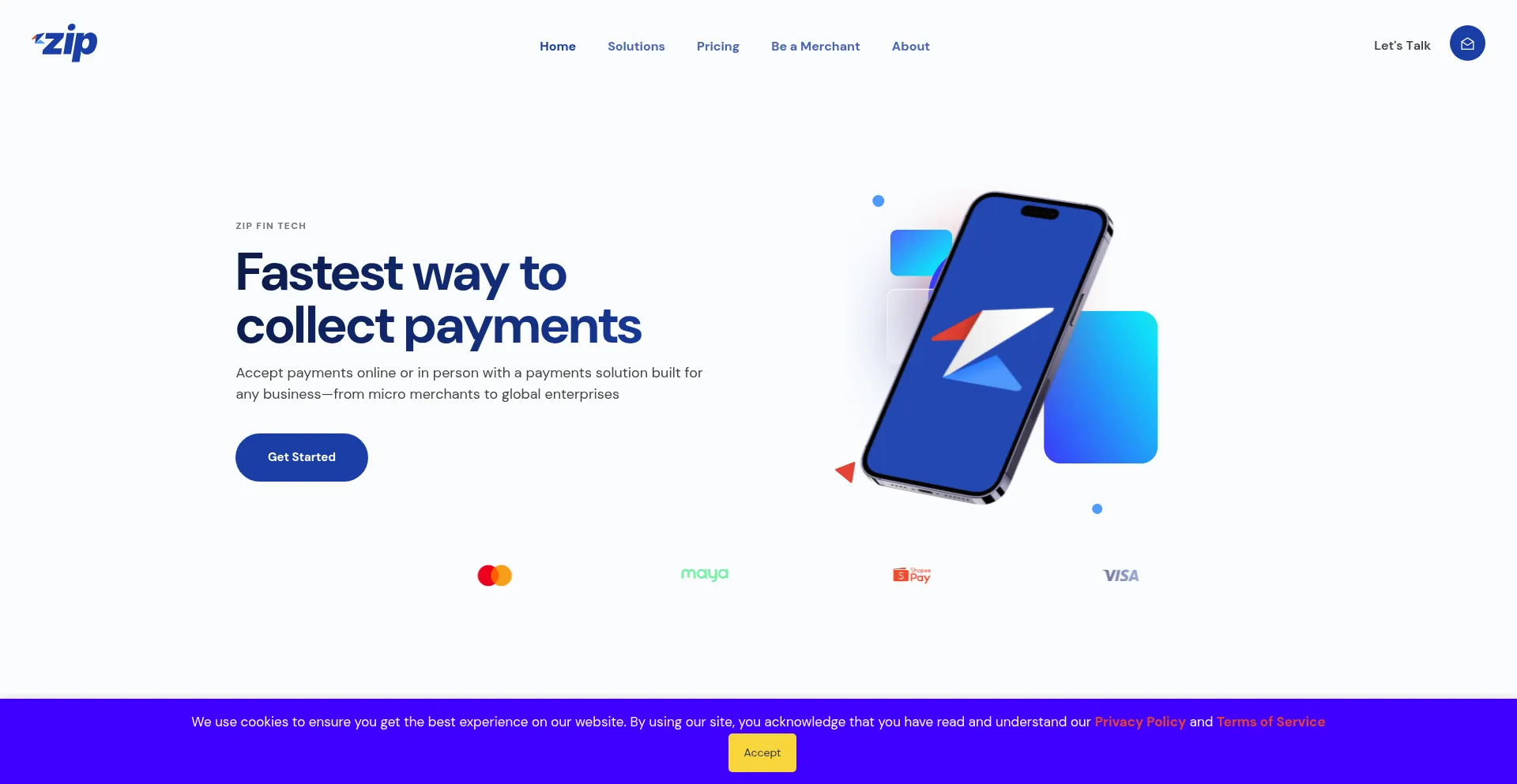 Website screenshot of Zip.ph