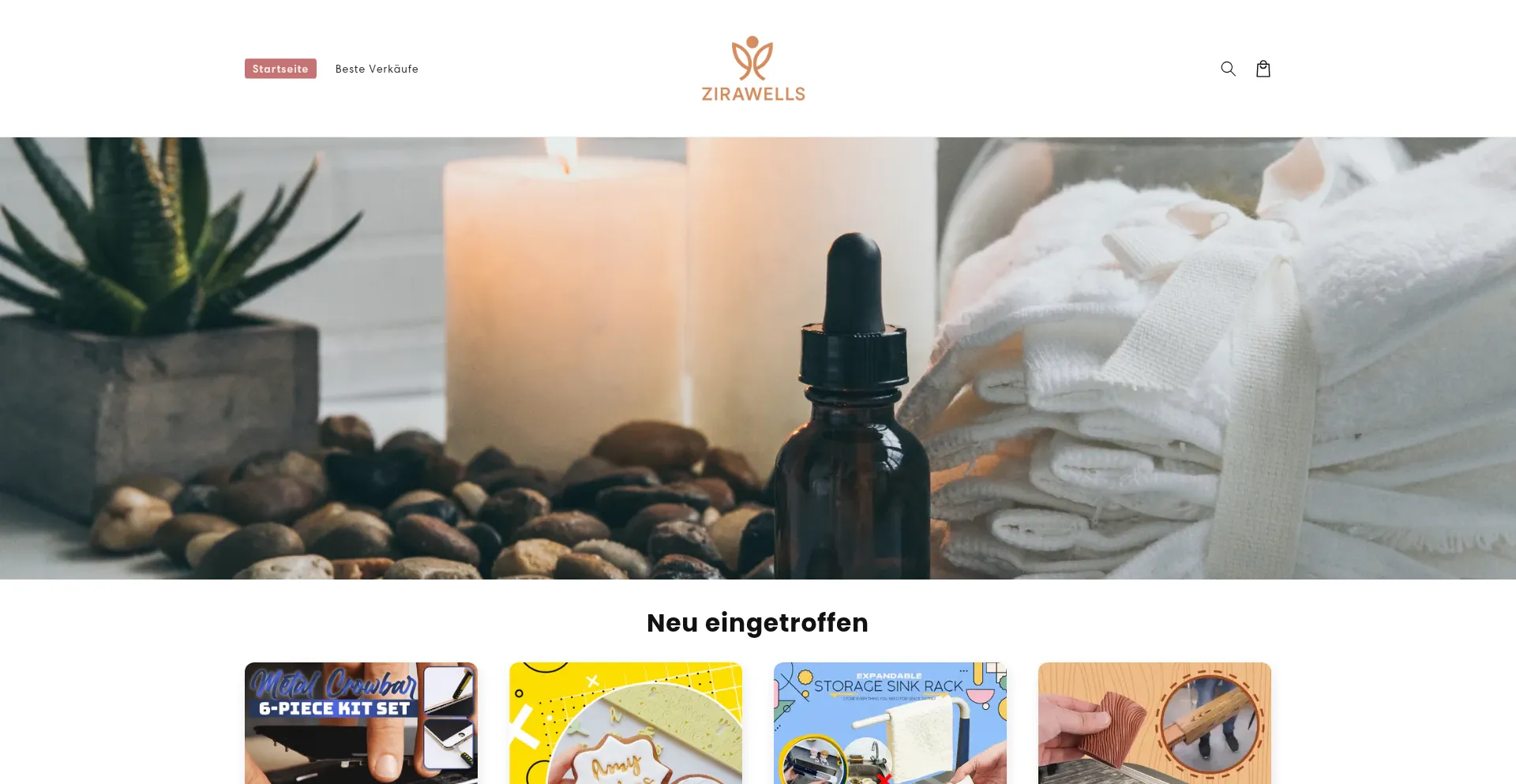 Website screenshot of Zirawells.com